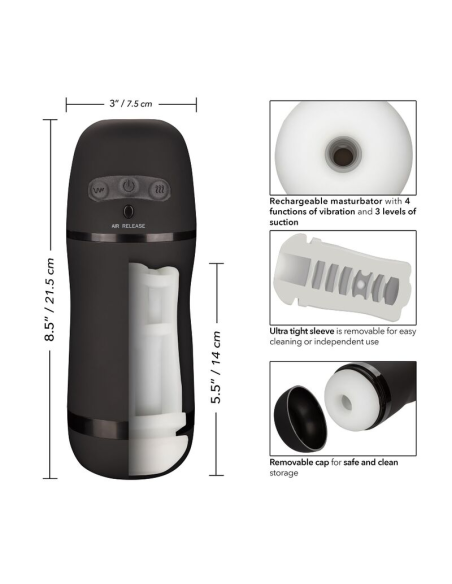 Masturbador CALEXOTICS Optimum Power: Vibración y Succión para Placer Personalizado