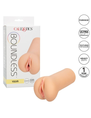 CALEXOTICS - BOUNDLESS VULVA MASTURBADOR TONO LIGHT | Texturas Infinita, Suave y Ajustado, Impermeable y Seguro para el Cuerpo