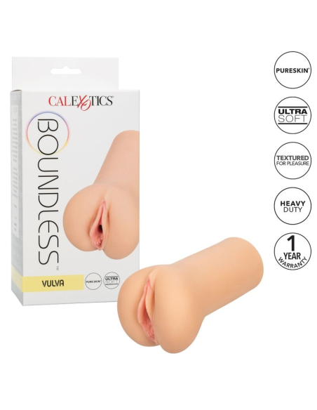 CALEXOTICS - BOUNDLESS VULVA MASTURBADOR TONO LIGHT | Texturas Infinita, Suave y Ajustado, Impermeable y Seguro para el Cuerpo