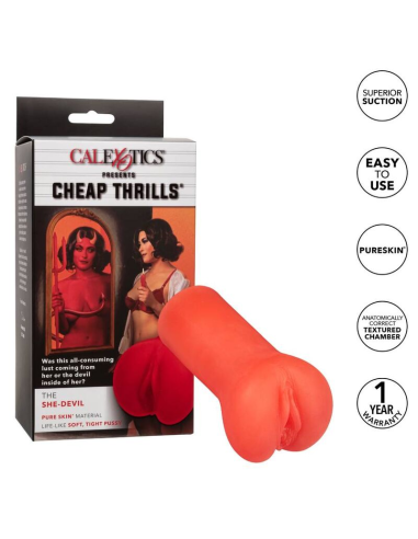 CALEXOTICS - CHEAP THRILLS THE SHE DEVIL: Masturbador Ultra Suave con Textura Realista para Pasiones Ardientes