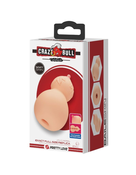 CRAZY BULL - Masturbador Calabash en Forma de Pecho para Placer Intenso y Acariciador
