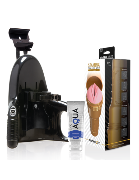 FLESHLIGHT Pink Lady Stamina Training Unit + Universal Launch + Lubricante Aqua 50ml - Mejora tu Rendimiento Sexual