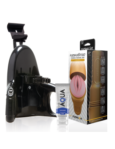 FLESHLIGHT Stamina Go Training Unit Lady + Universal Launch + Lubricante Aqua Quality 50 ml - Mejora tu Rendimiento Sexual