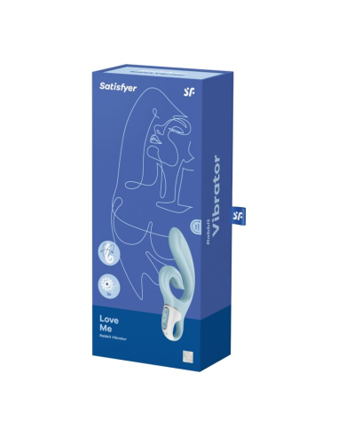 SATISFYER - LOVE ME VIBRADOR RABBIT AZUL