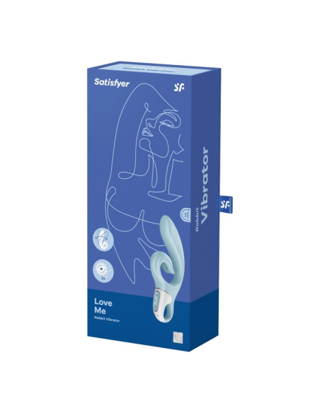SATISFYER - LOVE ME VIBRADOR RABBIT AZUL