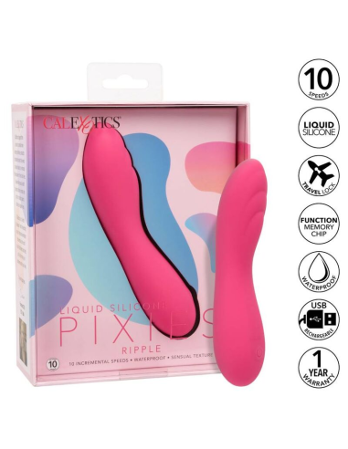 CALIXOTICS - PIXIES RIPPLE ROSA: Masajeador de Silicona Liquid con 10 Velocidades de Vibración para Placer Intenso y Preciso
