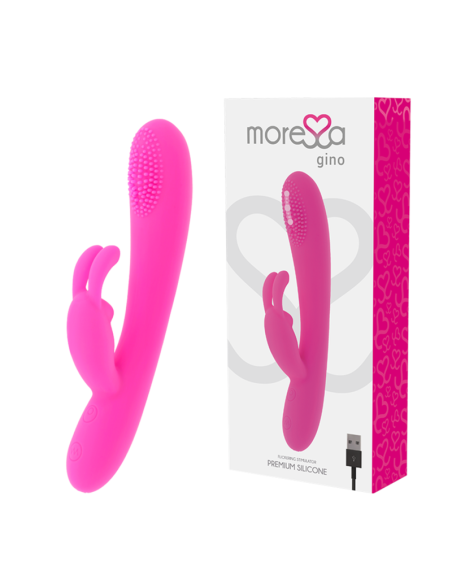 MORESSA Gino - Vibrador Masajeador Vaginal Premium de Silicona Recargable con 7 Modos de Vibración y Sistema Tickling