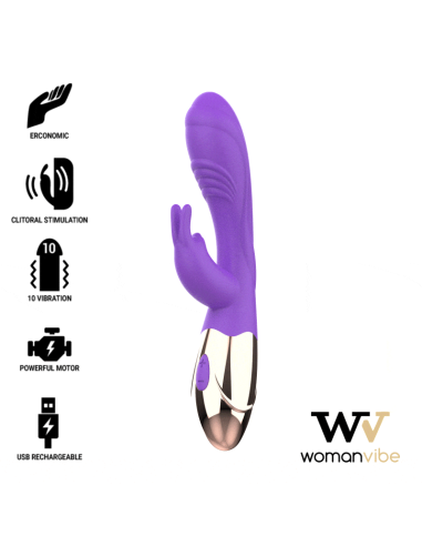 Womanvibe Viora - Vibrador Rabbit Recargable de Silicona | Estimulador del Punto G y Clítoris
