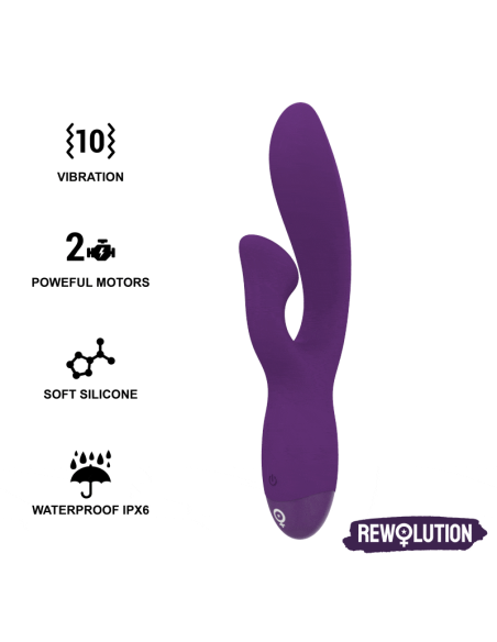 REWOLUTION - REWOFUN: Vibrador Flexible Con Rabbit para Placer Inigualable y Estimulación Dual