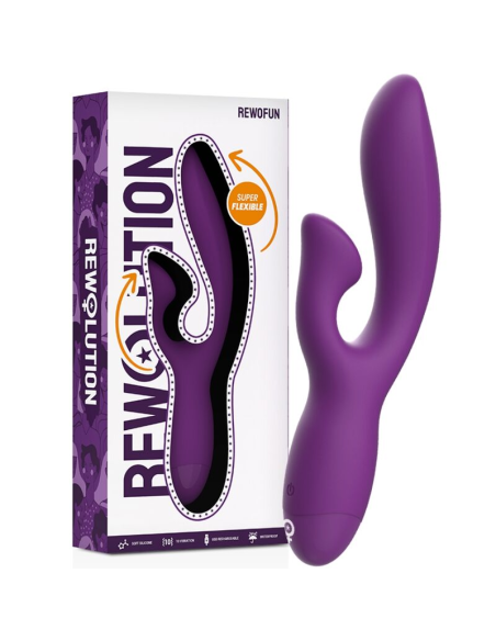 REWOLUTION - REWOFUN: Vibrador Flexible Con Rabbit para Placer Inigualable y Estimulación Dual