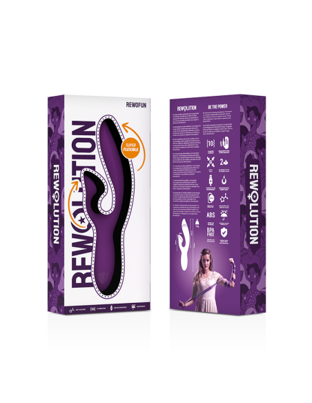 REWOLUTION - REWOFUN: Vibrador Flexible Con Rabbit para Placer Inigualable y Estimulación Dual