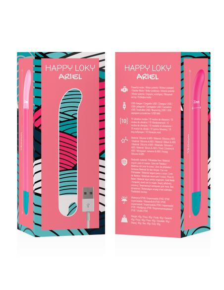HAPPY LOKY Ariel Vibrador Punto G - Potente Estimulador con 10 Modos de Vibración y Silicona Suave