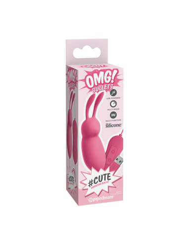 OMG - CUTE RABBIT VIBRADOR POTENTE ROSA USB | 20 Modos de Placer y Silicona Suave