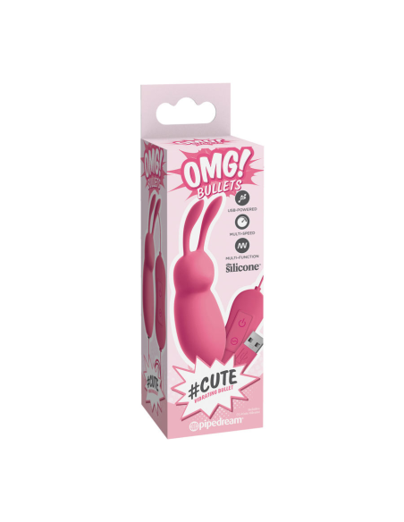 OMG - CUTE RABBIT VIBRADOR POTENTE ROSA USB | 20 Modos de Placer y Silicona Suave