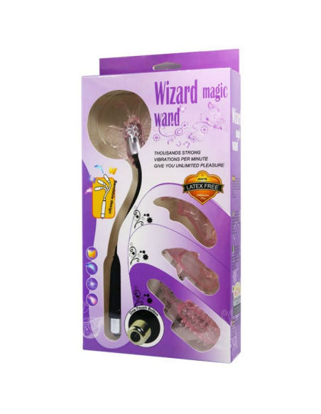 BAILE - WIZARD MAGIC WAND: Estimulador Vibrador Flexible con 4 Cabezas y Potentes Vibraciones
