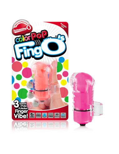 SCREAMING O - FING OS COLOR POP ROSA: Vibrador Ergonómico, 3 Velocidades y Texturas, 100% Silicona, Discreto y Sumergible