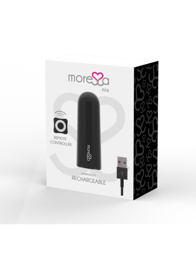 MORESSA NIX Vibrador Control Remoto Negro - Potente, Discreto y Silencioso | 7 Modos de Estimulación