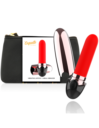 Coquette Chic Desire: Pintalabios Vibrador Recargable Luxe Negro/Gold - Placer Elegante y Discreto