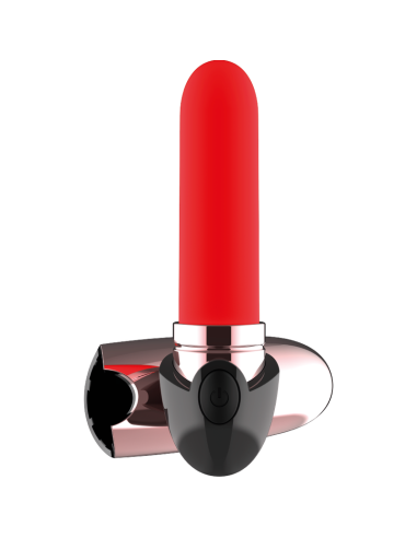 Coquette Chic Desire: Pintalabios Vibrador Recargable Luxe Negro/Gold - Placer Elegante y Discreto