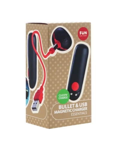 FUN FACTORY Negro Bala - Vibrador Recargable con 5 Niveles de Estimulación Externa y Masaje