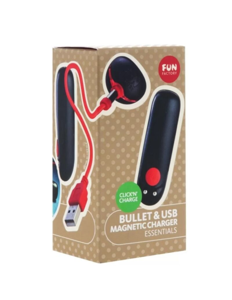 FUN FACTORY Negro Bala - Vibrador Recargable con 5 Niveles de Estimulación Externa y Masaje