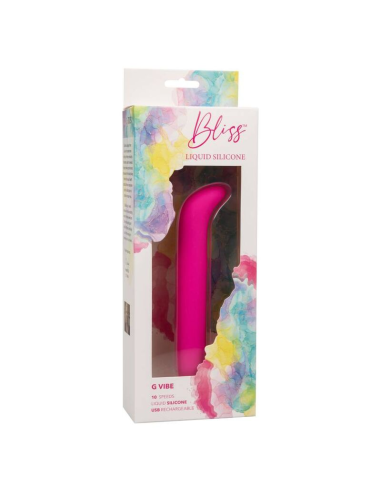 CALEXOTICS - BLISS G VIBE ROSA: Vibrador Punto G de Silicona Líquida con 10 Velocidades Intensas y Diseño Curvado