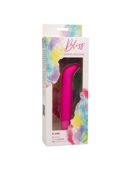 CALEXOTICS - BLISS G VIBE ROSA: Vibrador Punto G de Silicona Líquida con 10 Velocidades Intensas y Diseño Curvado