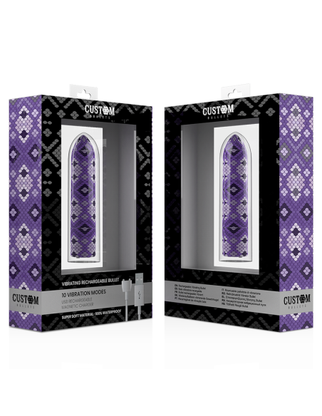 Custom Bullets - Bala Recargable Snake Lila 10 Intensidades | Placer Infinito y Compacto