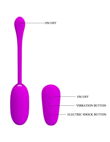 PRETTY LOVE - SHOCK: Huevo Vibrador Recargable con Electroshock y 7 Modos de Vibración para Placer Discreto y Versátil