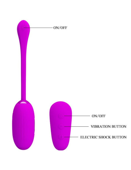 PRETTY LOVE - SHOCK: Huevo Vibrador Recargable con Electroshock y 7 Modos de Vibración para Placer Discreto y Versátil