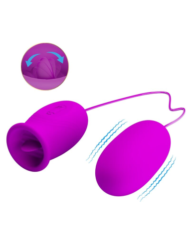 PRETTY LOVE - DAISY Huevo Dual Vibrador Recargable Morado| SexPlace.MX