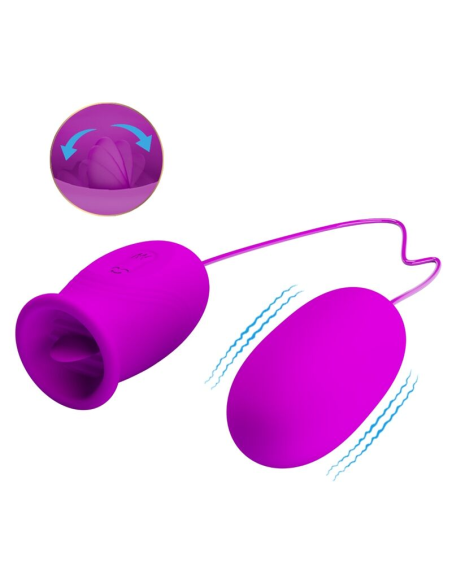 PRETTY LOVE - DAISY Huevo Dual Vibrador Recargable Morado| SexPlace.MX