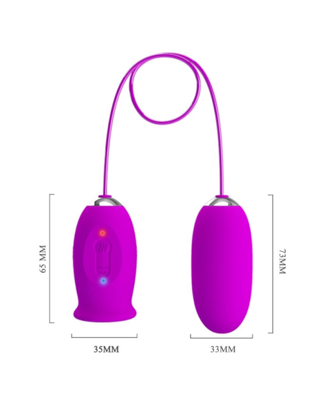 PRETTY LOVE - DAISY Huevo Dual Vibrador Recargable Morado| SexPlace.MX