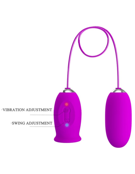 PRETTY LOVE - DAISY Huevo Dual Vibrador Recargable Morado| SexPlace.MX