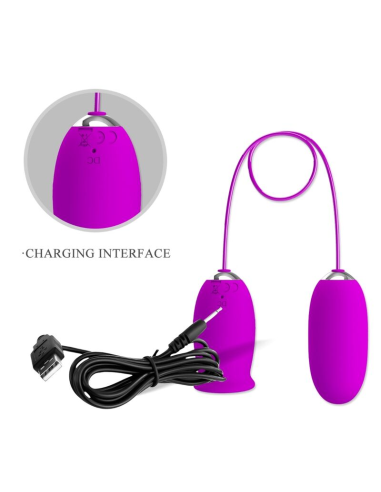 PRETTY LOVE - DAISY Huevo Dual Vibrador Recargable Morado| SexPlace.MX
