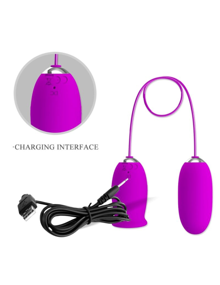 PRETTY LOVE - DAISY Huevo Dual Vibrador Recargable Morado| SexPlace.MX