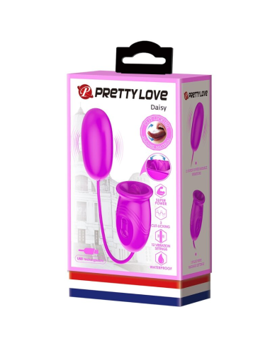 PRETTY LOVE - DAISY Huevo Dual Vibrador Recargable Morado| SexPlace.MX