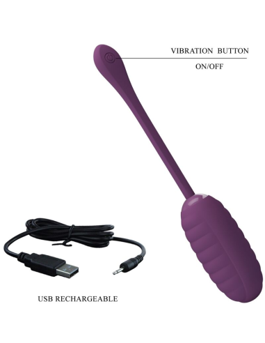 PRETTY LOVE - CASPER Huevo Vibrador Recargable Morado | SexPlace.MX