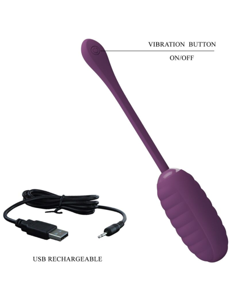 PRETTY LOVE - CASPER Huevo Vibrador Recargable Morado | SexPlace.MX
