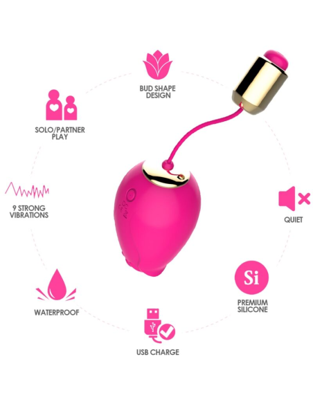 ARMONY Mandala Huevo Vibrador Punto G Control Remoto Fucsia - Placer Infinito y Alta Calidad