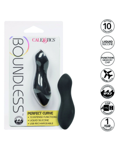 Masajeador Curva Perfecta Boundless de CalExotics - 10 Vibraciones, Silicona Impermeable y Recargable