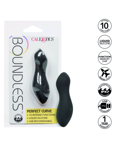 Masajeador Curva Perfecta Boundless de CalExotics - 10 Vibraciones, Silicona Impermeable y Recargable