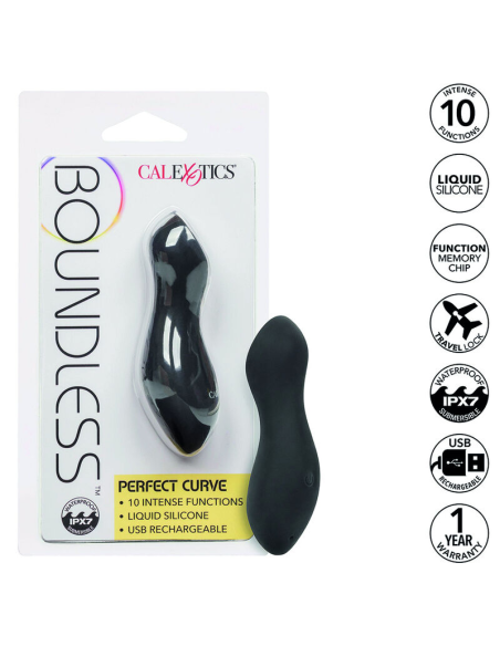 Masajeador Curva Perfecta Boundless de CalExotics - 10 Vibraciones, Silicona Impermeable y Recargable