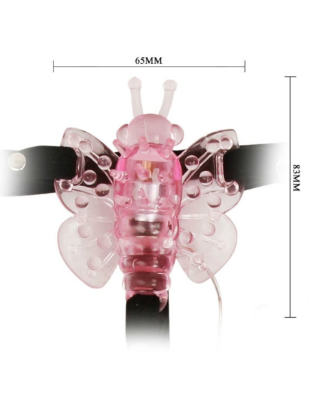 BAILE - Arnés con Mariposa Vibradora Multivelocidad: Estimulación Ajustable y Placer Asegurado