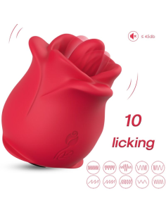 ARMONY Rosa Vibrador Estimulador con Lengua Clítoris - 10 Modos y 100% Sumergible en Rojo