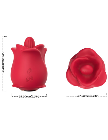 ARMONY Rosa Vibrador Estimulador con Lengua Clítoris - 10 Modos y 100% Sumergible en Rojo