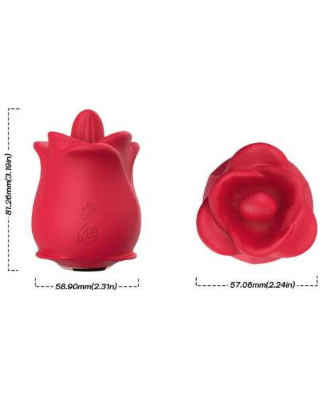 ARMONY Rosa Vibrador Estimulador con Lengua Clítoris - 10 Modos y 100% Sumergible en Rojo