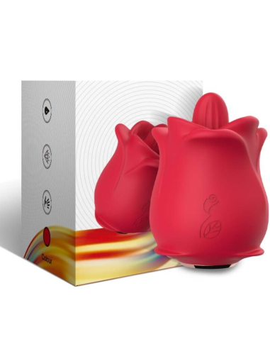 ARMONY Rosa Vibrador Estimulador con Lengua Clítoris - 10 Modos y 100% Sumergible en Rojo