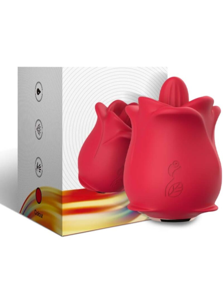 ARMONY Rosa Vibrador Estimulador con Lengua Clítoris - 10 Modos y 100% Sumergible en Rojo