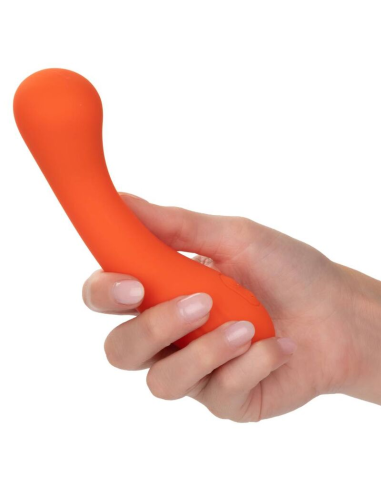 CALEXOTICS Stella G-Wand Naranja - Masajeador Premium de Silicona con 12 Vibraciones y Estimulación del Punto G
